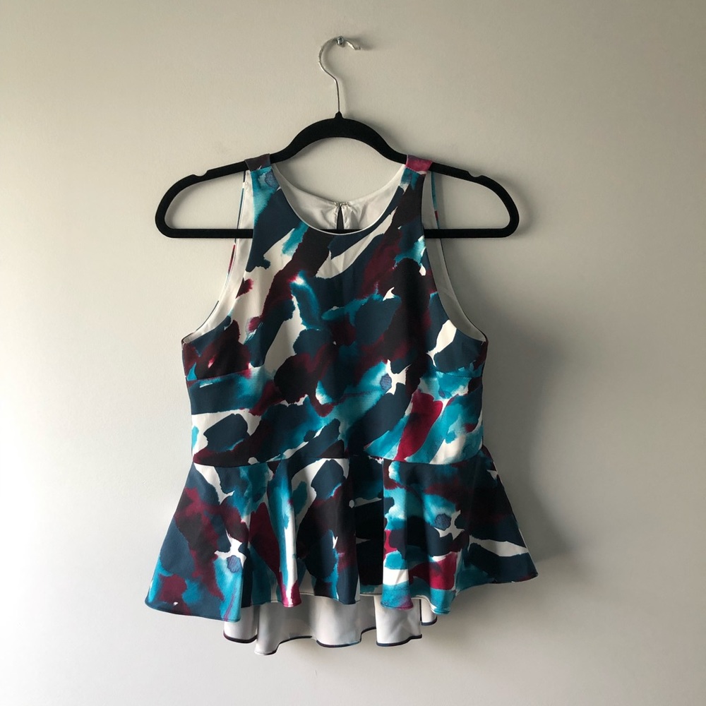 Askari printed sleeveless peplum style top